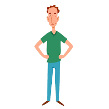 a thin, red-haired man with his hands on his waist. Vector illustration in a flat cartoon style. 9493310 Vector Art at Vecteezy