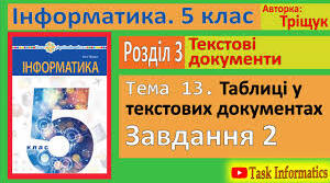 Таблиці у тектових документах