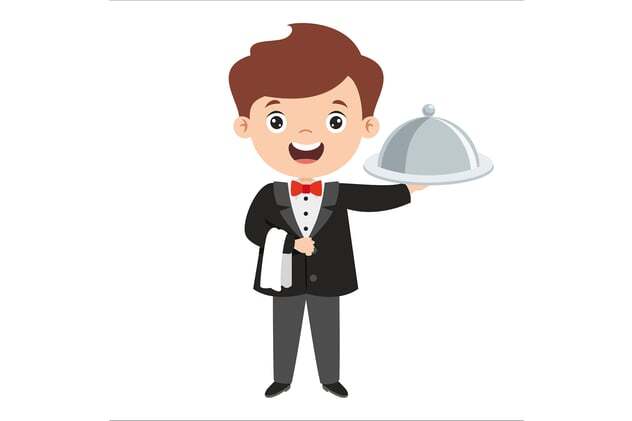 Cartoon Drawing Of A Waiter, Illustrations ft. chef & olive oil - Envato