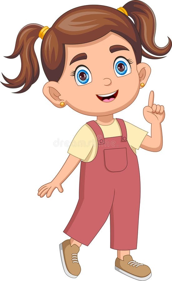 Cute and Cheerful Little Girl Cartoon Stock Vector - Illustration of beautiful, love: 388668003
