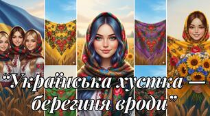 "День української хустки." Розтяжка, плакат+сценарій + оформлення дошки