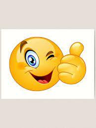 Winking Emoticon with Thumb up" Art Print for Sale by yayayoy | Redbubble