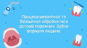 Процеси механічної та біохімічної обробки їжі в ротовій порожнині. Зубна формула людини.