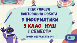 Комплексна діагностувальна робота з інформатики І семестр 5 клас НУШ (групи результатів)