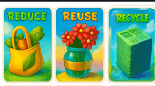 Дидактична гра «REDUCE • REUSE • RECYCLE» (Сортуй сміття).