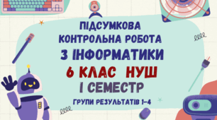Комплексна діагностувальна робота з інформатики І семестр 6 клас НУШ (групи результатів)