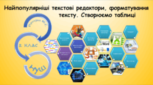 Найпопулярніші текстові редактори, форматування тексту. Створюємо таблиці (інформатика за підручником Воронцова 2 клас)