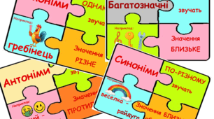 Пазли "Групи слів за значенням" (антоніми, синоніми, омоніми, багатозначні слова)