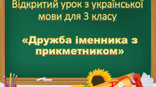 Відкритий урок з української мови для 3 класу «Дружба іменника з прикметником»