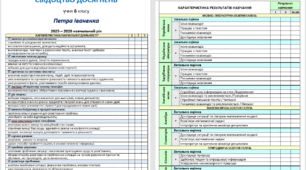 Свідоцтво досягнень 8 клас НУШ 2025 - 2026 н. р.