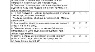 Підсумкова робота з теми "Зміна агрегатних станів речовини" для 8 класу НУШ Максимович.