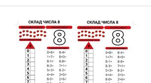 Картки-наліпки з математики для 1 класу