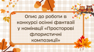 Опис до роботи в конкурсі осінні фантазії у номінації «Просторові флористичні композиції»