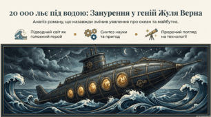 «20 тисяч льє під водою». Підводний світ у романі. Поєднання пригодницького та наукового компонентів у творі; наукові передбачення Жуля Верна.