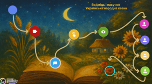 Інтерактивний плакат. Робота з дитячою книжкою. Ведмідь і павучок (українська народна казка).