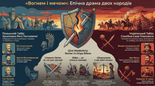 Інфографіка до уроків за романом Генріка Сенкевича «Вогнем і мечем».