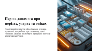 Перша допомога при порізах, ударах та опіках
