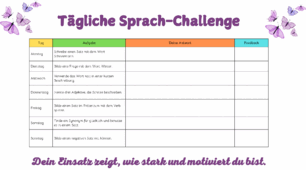 Мовний щоденник німецькою мовою. Tägliche Sprach-Challenge