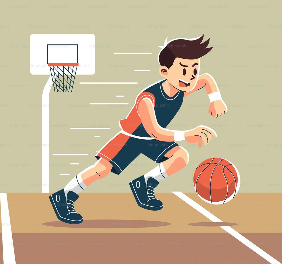A cartoon of a basketball player dribbling a basketball vector – Team Image on Unsplash