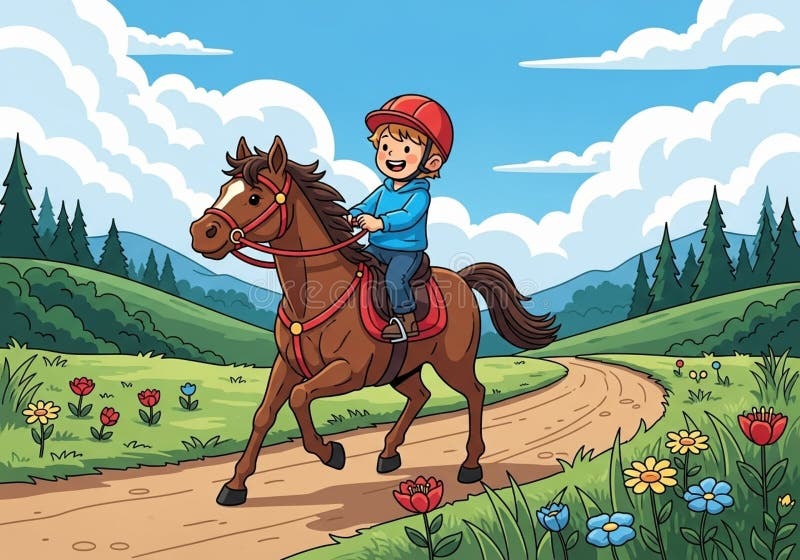 Boy Riding Horse Stock Illustrations – 2,575 Boy Riding Horse Stock Illustrations, Vectors & Clipart - Dreamstime