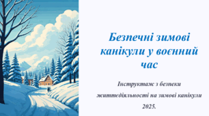 Безпечні зимові канікули у воєнний час. Інструктаж з безпеки життєдіяльності на зимові канікули 2025.