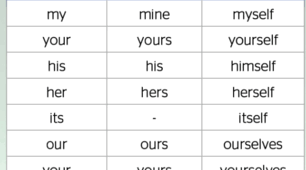 Possessive adjectives, pronouns,reflexive pronouns