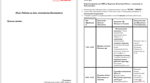 Щодений план асистента вихователя