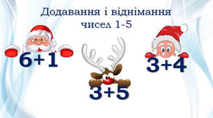 Додавання і віднімання чисел 1-5