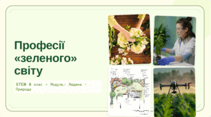 6 клас STEM Професії квіткаря, фітодизайнера. Флорист, ботанік, селекціонер, фахівець з захисту рослин, хімік, ландшафтний дизайнер, дизайнер інтер'єру