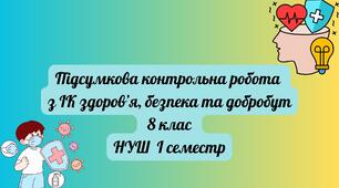 Підсумкова контрольна робота з інтегрованого курсу «Здоров’я, безпека та добробут»  8 кл НУШ