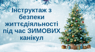 Пам'ятка на зимові канікули 2025-2026 н.р.  Інструктаж з безпеки життєдіяльності під час ЗИМОВИХ канікул.