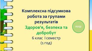 Комплексна підсумкова робота з курсу ЗБД для  І семестру 6 класу (1 год )