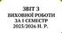 Звіт з виховної роботи за І семестр 2025-2026 н.р.