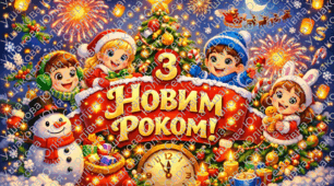 Плакат - фотозона "З Новим Роком". (Новий рік, Різдво)