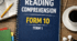 Reading Comprehension, Form 10, Term 1