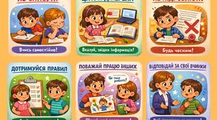Буклет-брошура на три згини "Академічна доброчесність у школі"