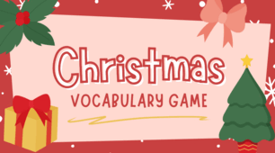 Christmas Vocabulary Game Presentation in Red–Pink Festive Style