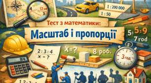 Контрольна робота. Пропорції, масштаб, обернена пропорційність. 
