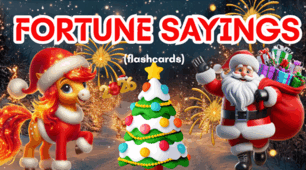 "Christmas fortune sayings"🎄 - картки з передбаченнями англійською мовою