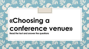 Choosing a conference venue