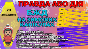БЖД на зимових канікулах. Гра для друку "Правда або дія"