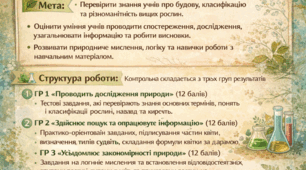 Комплексна підсумкова робота з теми «Різноманітність вищих рослин»