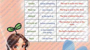 Prepositions of Place - Прийменники місця (5-11 класи) на урок англійської мови