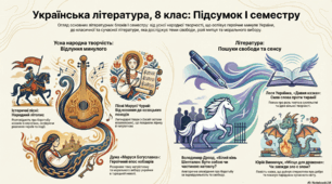 Українська література 8 клас. Узагальнення та систематизація вивченого за І семестр (за програмою Заболотного В. В., Заболотного О. В.,  Слоньовської О. В., Ярмульської І. В.)програмою З)