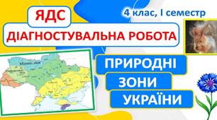 Діагностувальна робота з ЯДС за темою "Природні зони України" (4 клас, І семестр) до підручника Т.Гільберг