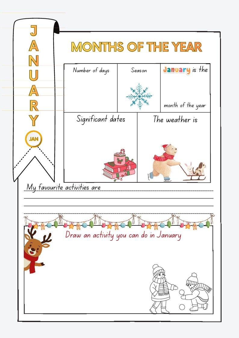 Fun January Activities Worksheet.pdf Робочий аркуш «Months of the Year. January Worksheet» | Інші методичні ...