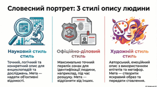 Опис зовнішності людини. Докладний усний переказ розповідного тексту художнього стилю з елементами опису зовнішності людини