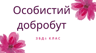 Особистий добробут. ЗБД 5 клас. Автор програми Н.Ш.Гущина
