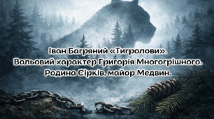 Іван Багряний «Тигролови». Вольовий характер Григорія Многогрішного.  Родина Сірків, майор Медвин.