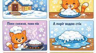 Мнемотаблиця до вірша П.ВОРОНЬКО "Падав сніг на поріг"